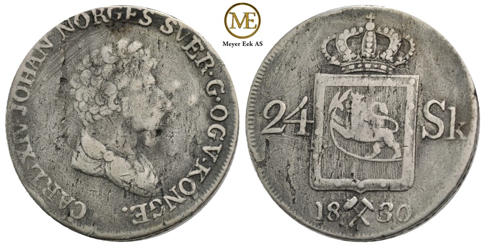 24 skilling 1830 Carl XIV Johan. Kv.1