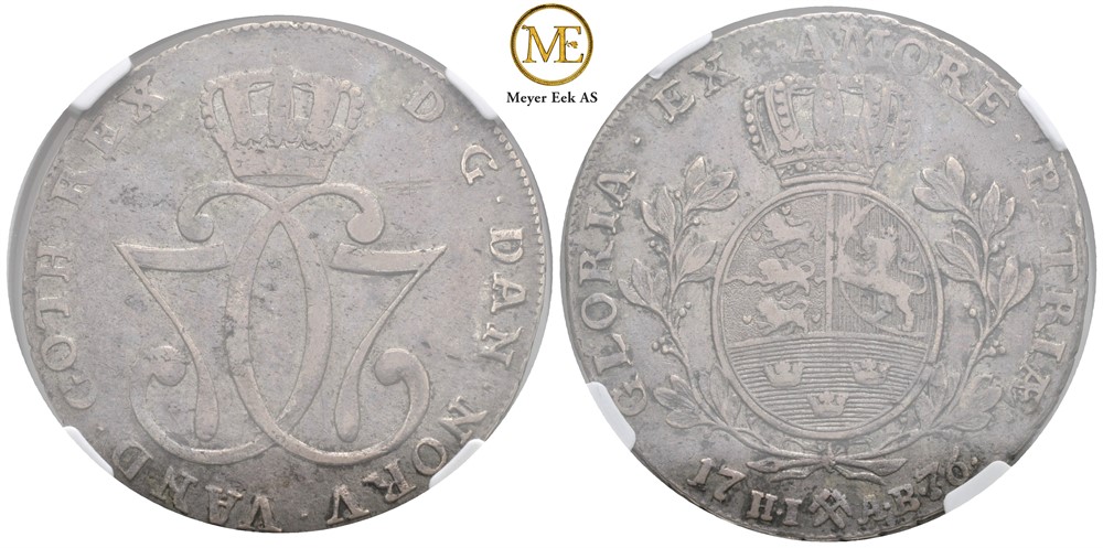 Speciedaler 1776 Christian VII. Kv.1/1+