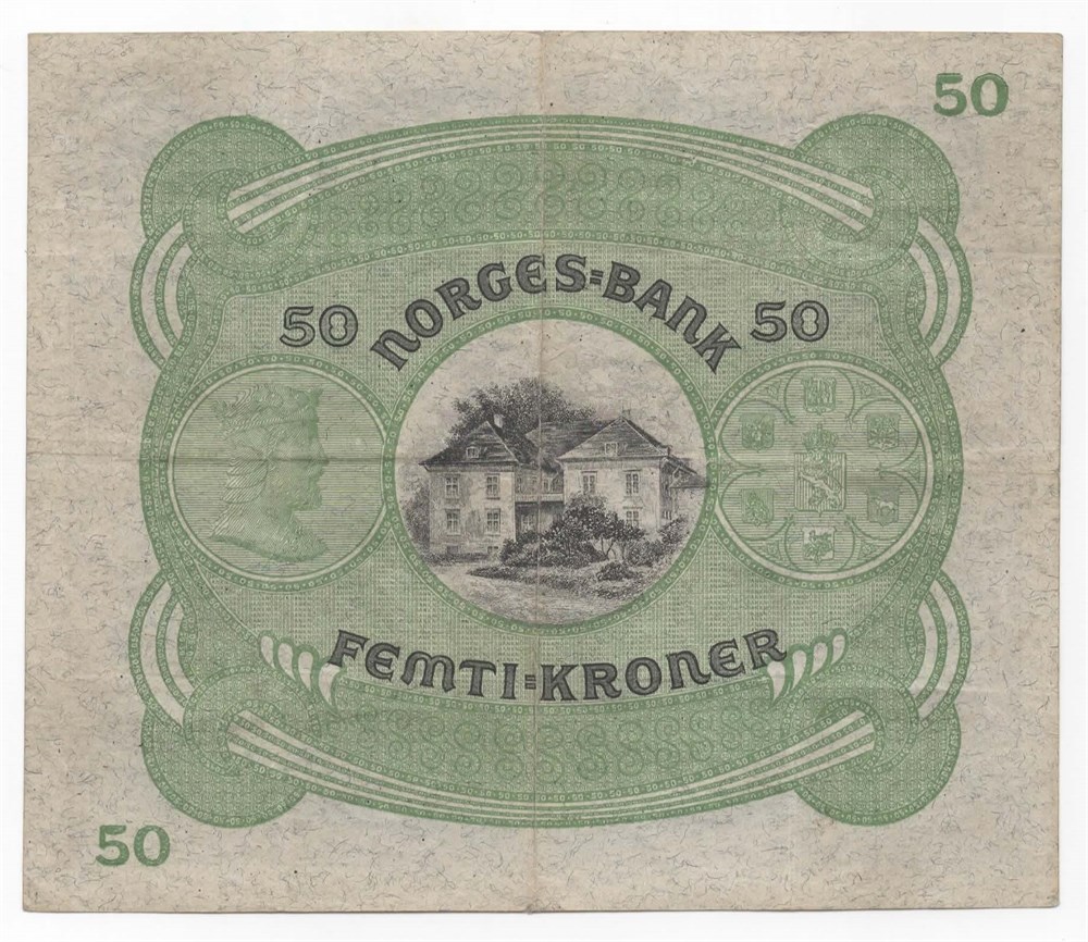 Norge 50 kroner 1927 A kv. 1/1+