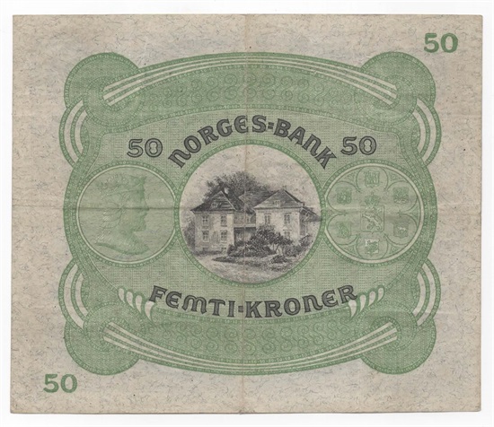 Norge 50 kroner 1927 A kv. 1/1+