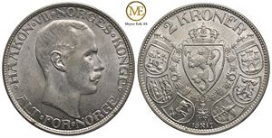 2 kroner 1917 Haakon VII. Kv.0