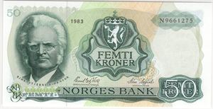 50 kroner 1983 N.9661275. Kv.0