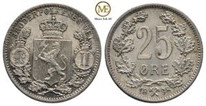 25 øre 1898 Oscar II. Kv.0/01