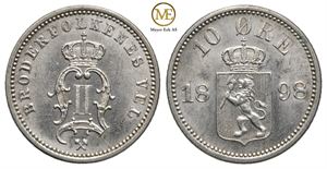 10 øre 1898 Oscar II. Kv.0