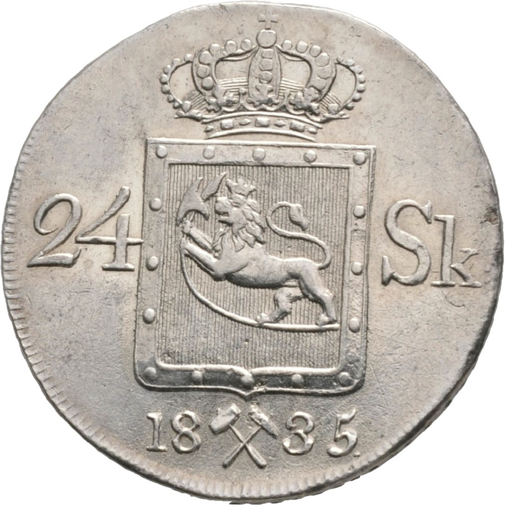 24 skilling 1835 Carl XIV Johan. Kv.01