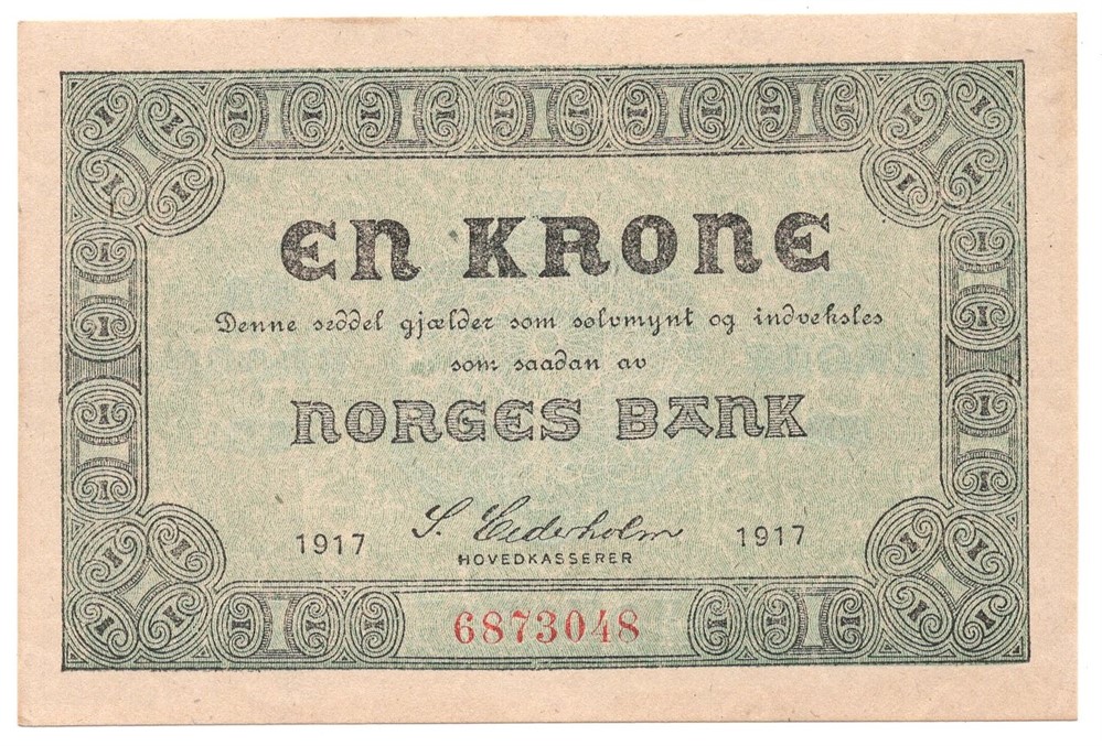 En krone 1917 No.6873048. Kv.0