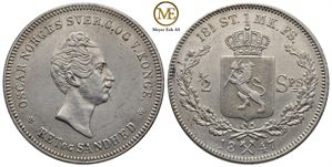 1/2 speciedaler 1847 Oscar I. Kv.01