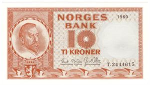 10 kroner 1960 T. Kv.0