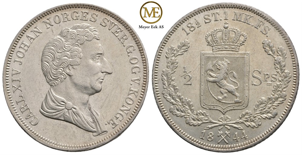 1/2 speciedaler 1844 Carl XIV Johan. Kv.01