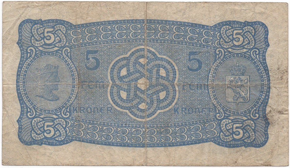 5 kroner 1922 H.1509219. Kv.1-