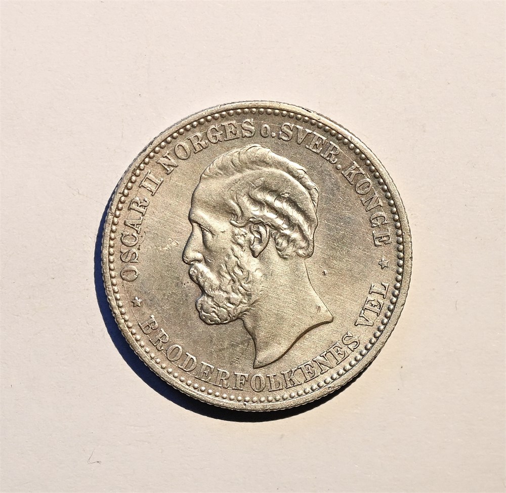 Norge 2 kroner 1878 kv 1+