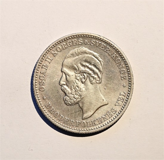 Norge 2 kroner 1878 kv 1+