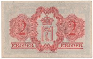 2 kroner 1942 A.342966 London Utg. Kv.1+