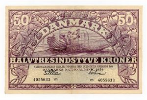 Danmark 50 kroner 1954 m