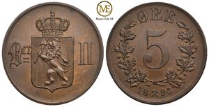 5 øre 1896 Oscar II. Kv.0