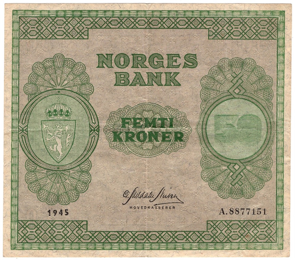 50 kroner 1945 A.8877151. Kv.1