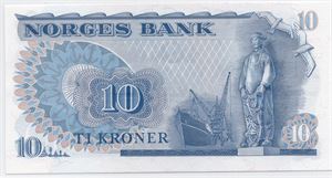 10 kroner 1981 HK erstatningsseddel. Kv.0