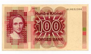 100 kroner 1977 QL erstatning