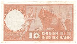 10 kroner 1972 Z.5014020 5-million erstatningsseddel. Kv.1/1-