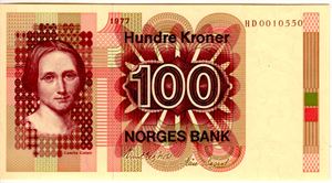 100 kroner 1977 HD erstatning Kv.0