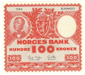 100 kroner 1960 H.3890255. Kv.0/01