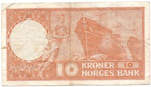 10 kroner 1966 Z.0698340 erstatningsseddel. Kv.1-