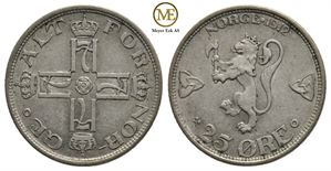 25 øre 1912 Haakon VII. Kv.1+/01