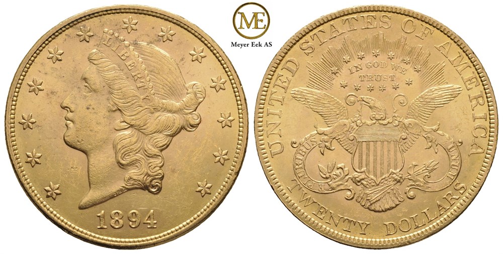 20 dollar 1894. Liberty head. Kv.01