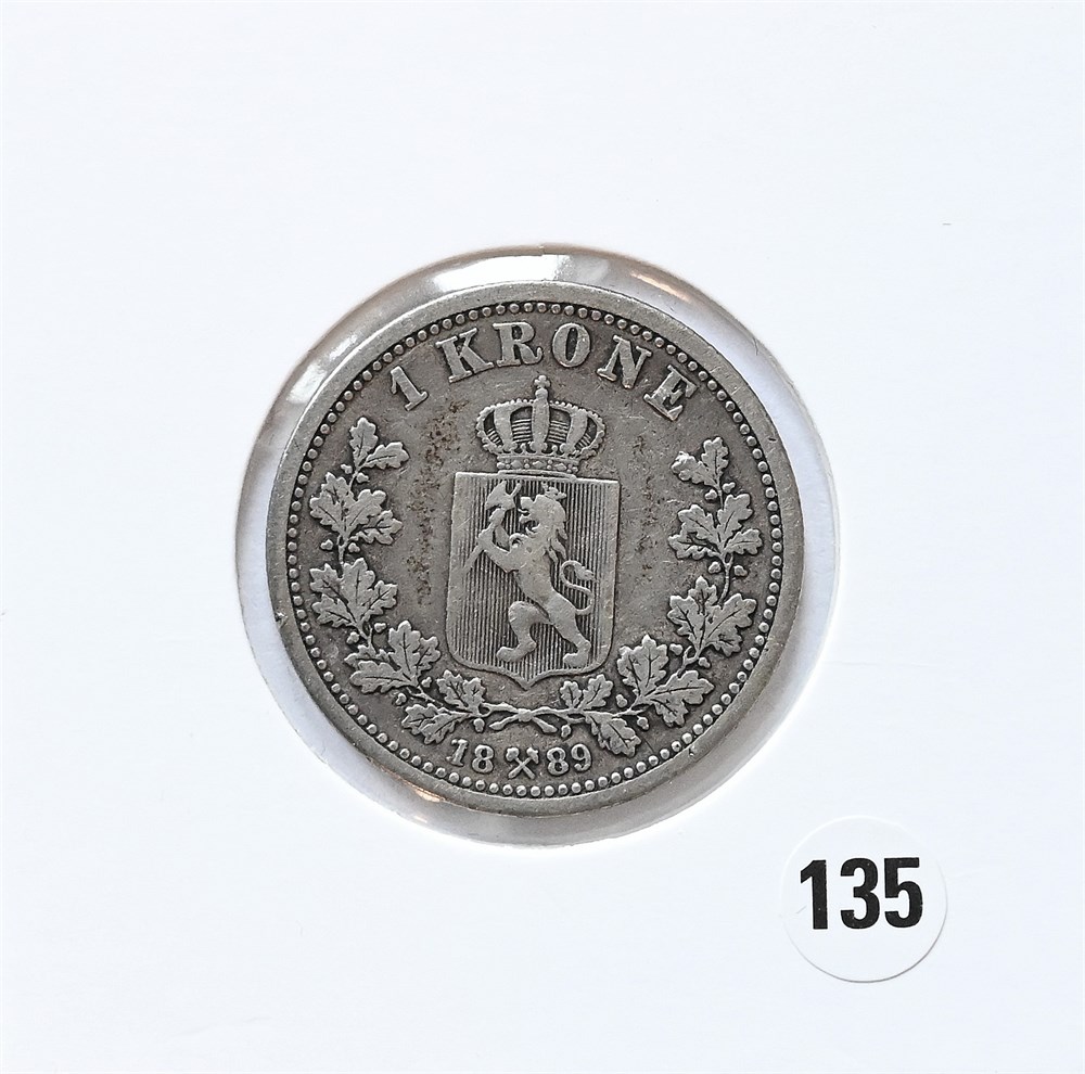 Norge 1 krone 1889 kv. 1/1-