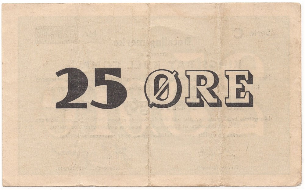 25 øre 1949/50 serie C. Kings Bay K.C. Kv.1