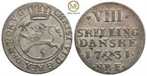 8 skilling 1731 Christian VI. Kv.01