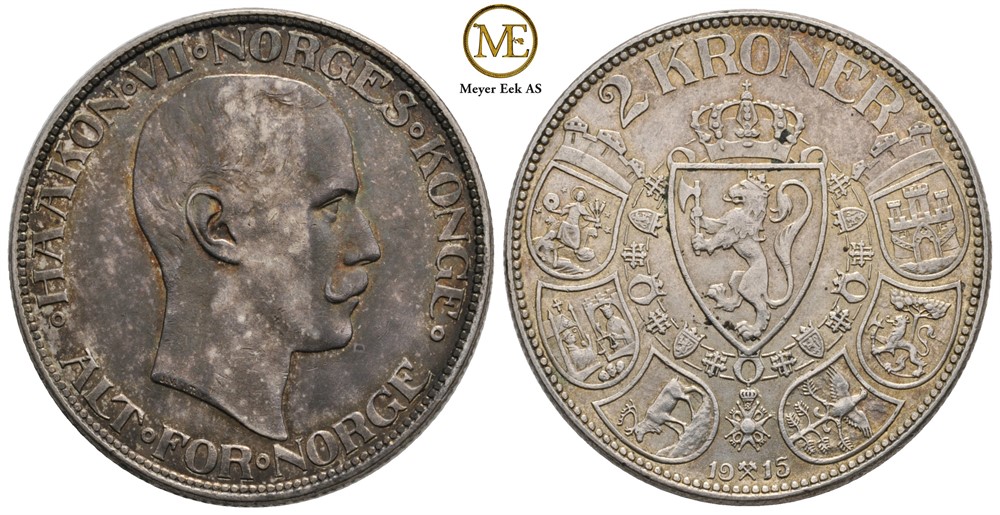 2 kroner 1915 Haakon VII. Kv.01