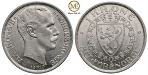 1 krone 1910 Haakon VII. Kv.0/01