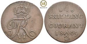 4 skilling 1809 Frederik VI. Kobber. Kv.01