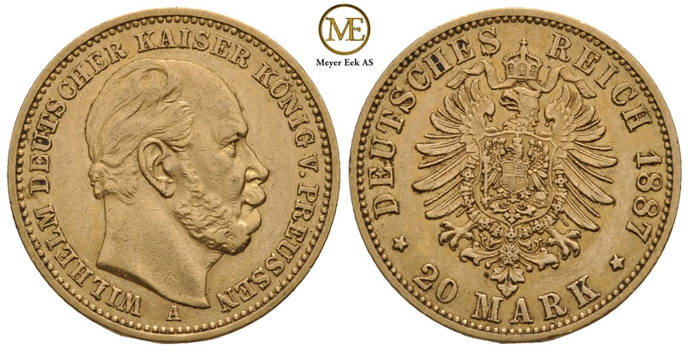 20 mark 1887 Wilhem I. Kv.01