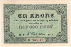 1 krone 1917 B.0905949. Kv.01