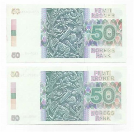 Norge 50 kroner 1989 og 1990 kv. 0