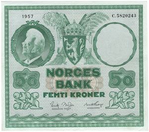 50 kroner 1957 C.5820243. Kv.1+/01