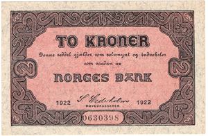 2 kroner 1922 No.0630386. Kv.0/01