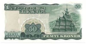 50 kroner 1966 Z.0010298. Erstatningsseddel. S-seddel. Kv.0