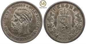 1 krone 1890 Oscar II. Kv.0/01