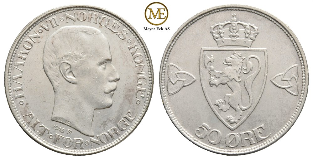 50 øre 1913 Haakon VII. Kv.0