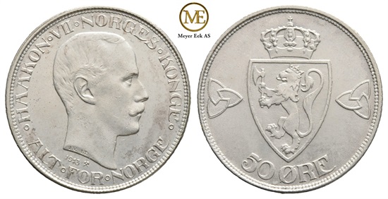50 øre 1913 Haakon VII. Kv.0