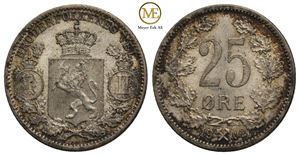 25 øre 1902 Oscar II. Kv.0