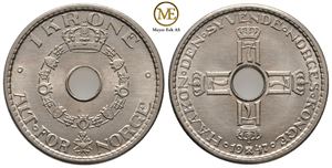 1 krone 1947 Haakon VII. Kv.0