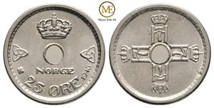 25 øre 1946 Haakon VII. Kv.0