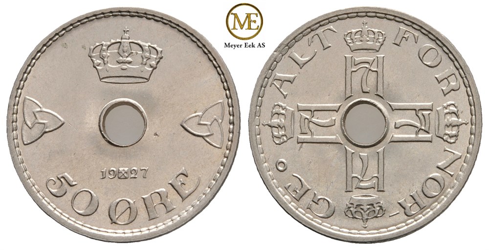 50 øre 1927 Haakon VII. Kv.0