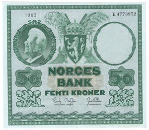 50 kroner 1963 E.4773872. Kv.1+/01