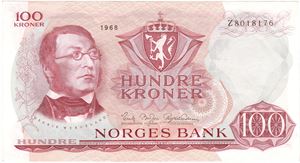 100 kroner 1968 Z. 8-million. Kv.1