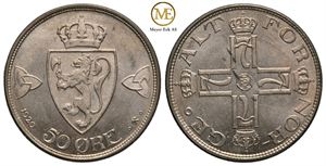 50 øre 1920Haakon VII. u/hull.  Kv.0